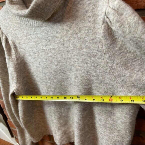 FRAME Oversized Swing Marled Knit Tan TurtleNeck Wool Alpaca Stretch Sweater XL - Picture 13 of 16